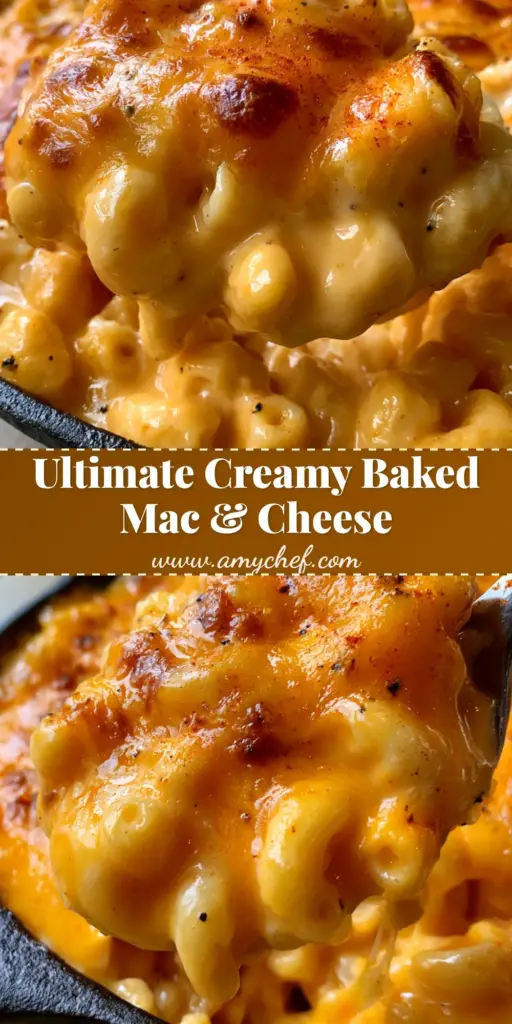 Baked Macaroni and Cheese with a Toasted Cheddar Crust 4 A scoop of creamy Baked Macaroni and Cheese being lifted from a cast iron skillet with a bubbly toasted cheddar crust and paprika specks.